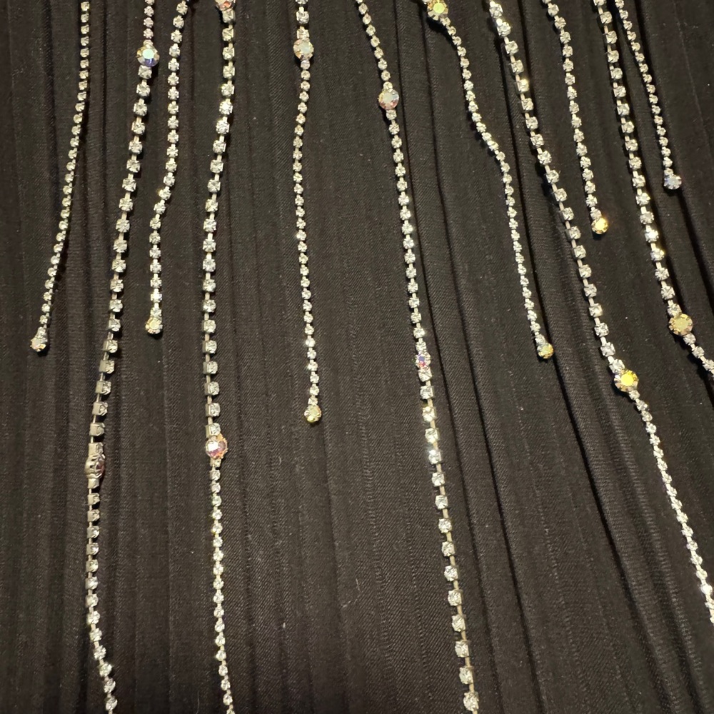 Multi Strand Rhinestone Choker Necklace - Picture 5 of 7